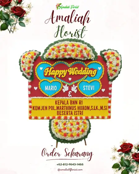 Papan Bunga Pernikahan Pengabean
